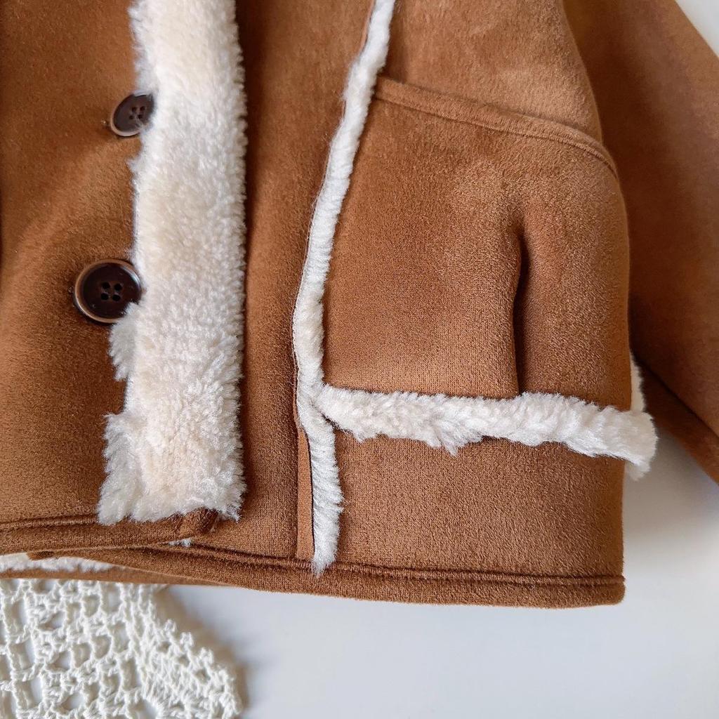 Chicker Koreanischer Wintermantel für Mädchen - Mit Fleece gefüttert, Pelzbesatz, Verdickt, BWB089