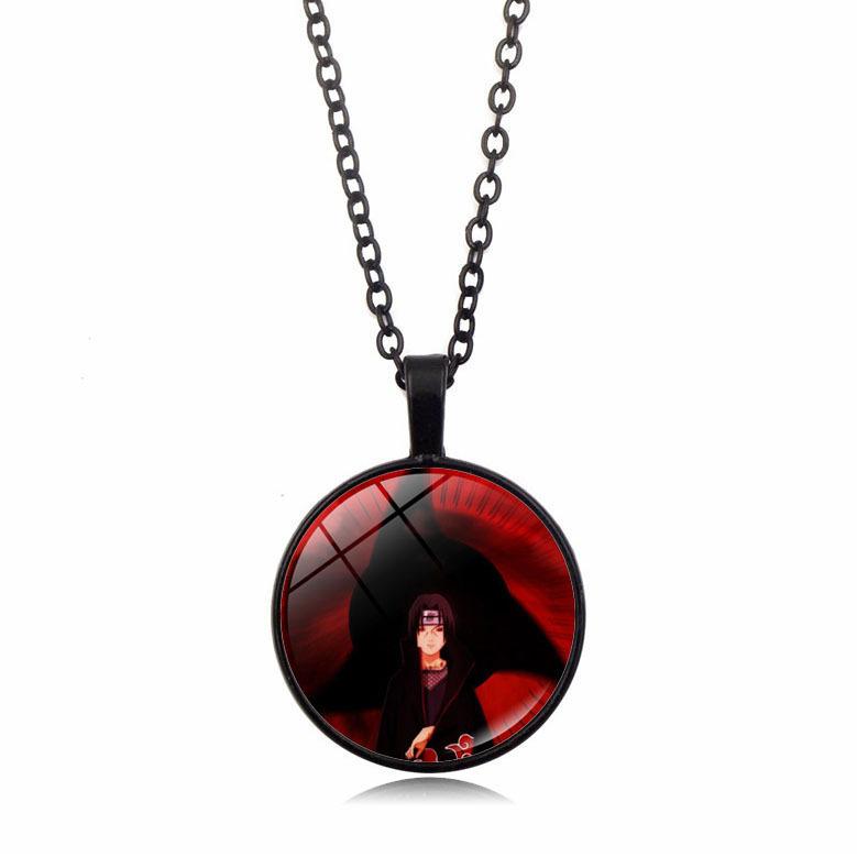 anime merchandise Naruto Sharingan Pendant Necklace Men Women Versatile Circular accessories Sweater Chain toys gifts for kids