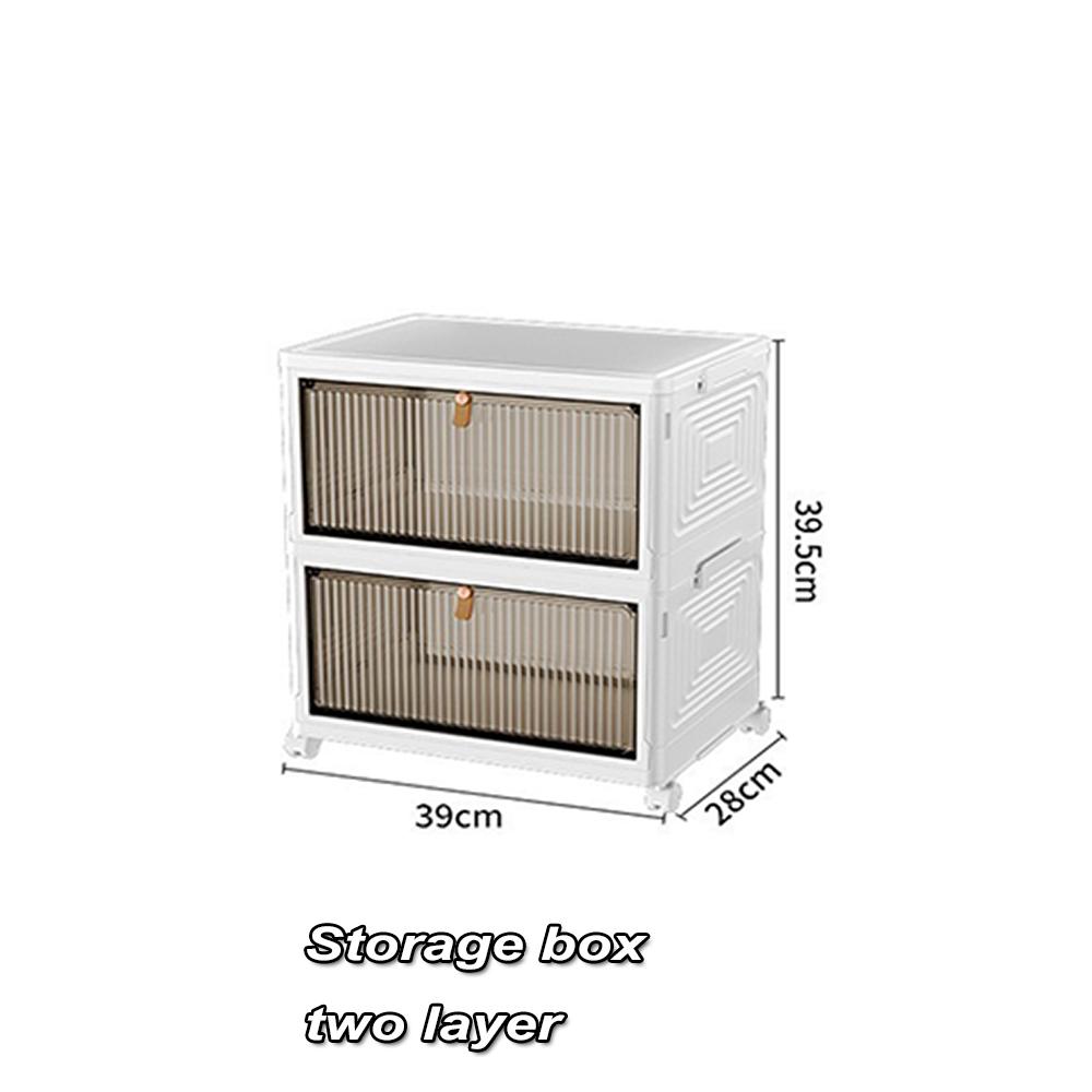 Plastic Bins 4 Tier Plastic Storage Stackable with Wheels Collapsible Storage Bins Closet Organizers for Living Room Office