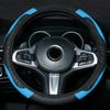 Capa de volante de carro de 38 cm, couro PU antiderrapante, universal, elástica, confortável e suave para