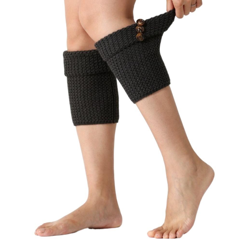 

Balletcore Knitted Leg Cover Lolita JK Boots Cover Sweet Short Leg Socks Women темно-серого