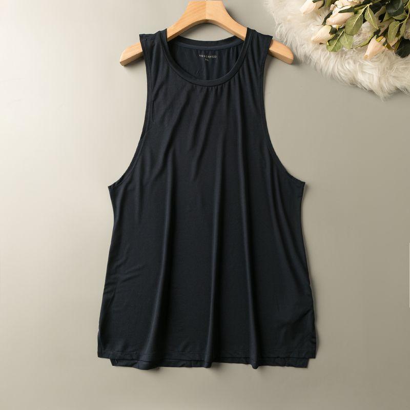

Spring and Summer Export K-style New Arrival Casual Comfortable All-Match Minimalist round Neck Sleeveless Pullover Vest Dress Navy blue M