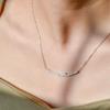 Collier pendentif S925 Argent Sterling Plaqué Or Double Rangée Zircon pour Femmes – Chaîne de Clavicule Élégante et Simple