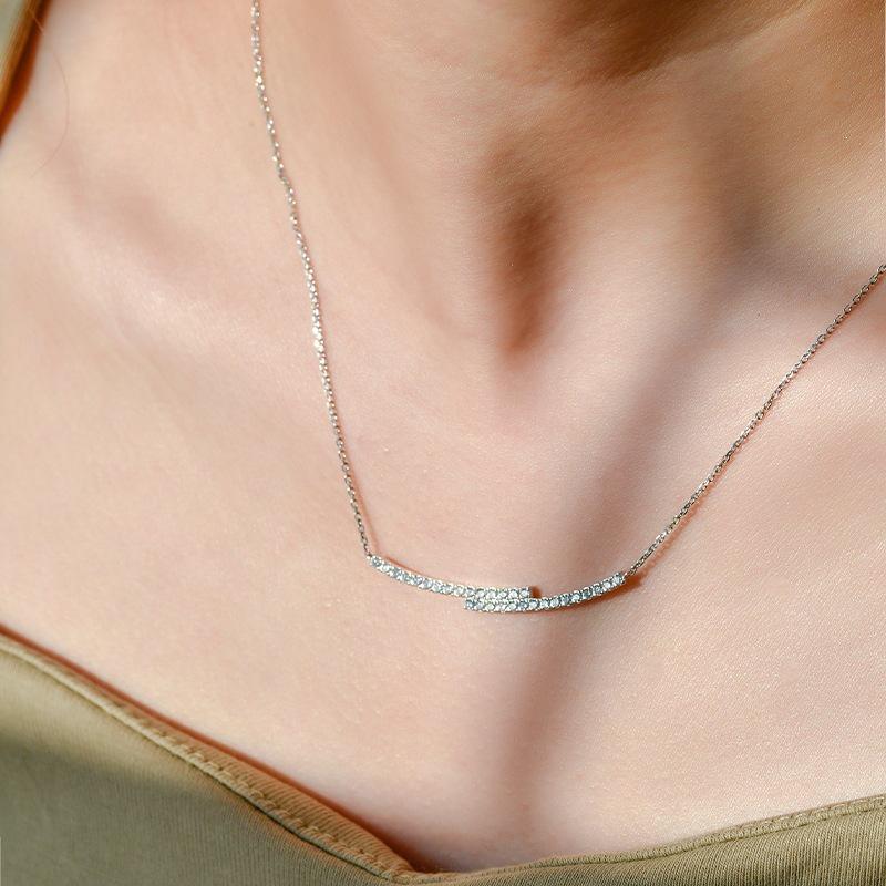 Gold Plated S925 Sterling Silver Double Row Zircon Pendant Necklace for Women – Elegant and Simple Clavicle Chain 925 Silver розового золота