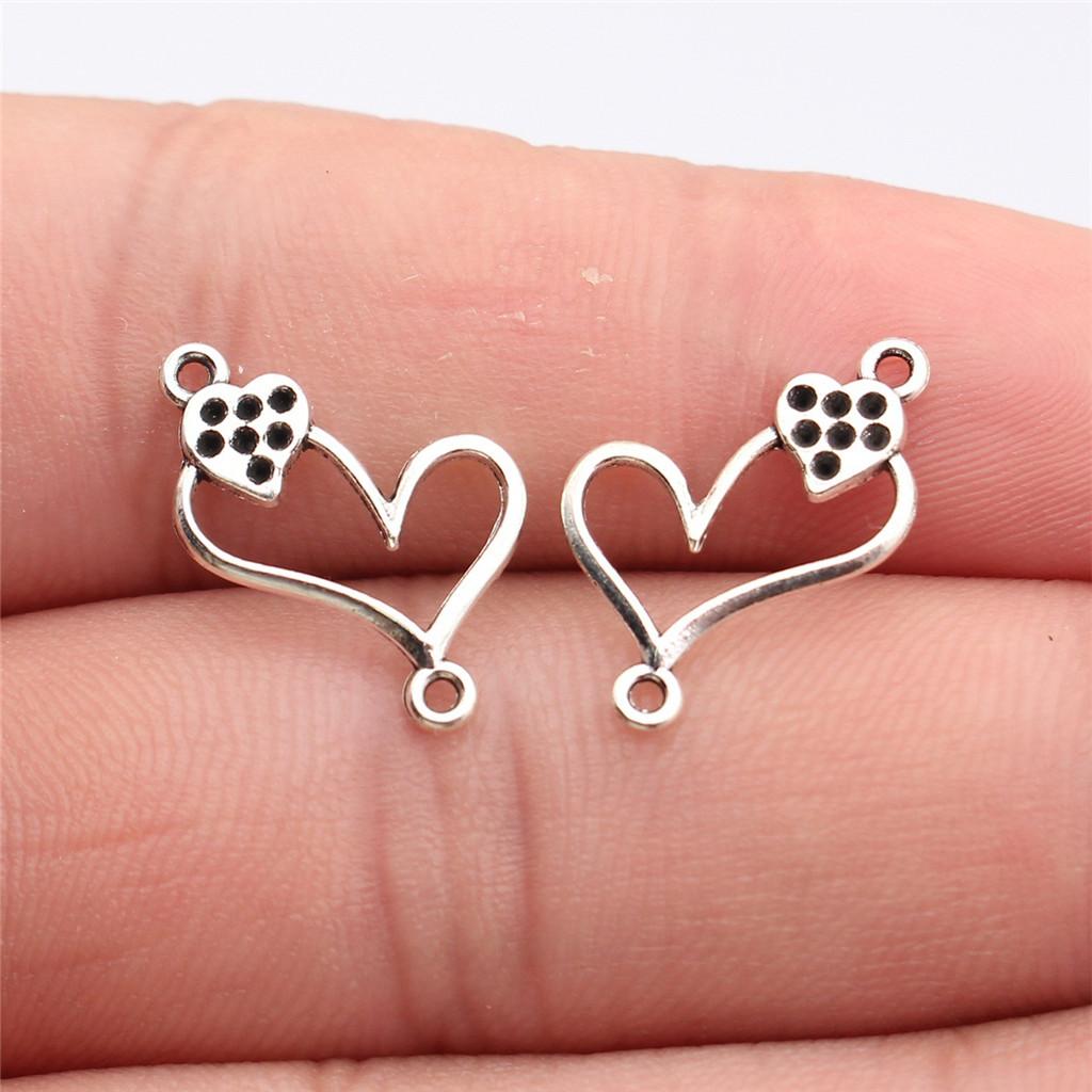 Heart Connectors Love Symbol Antique Bronze Zinc Alloy Jewelry Making DIY Jewelry Making Style Pendant Connectors