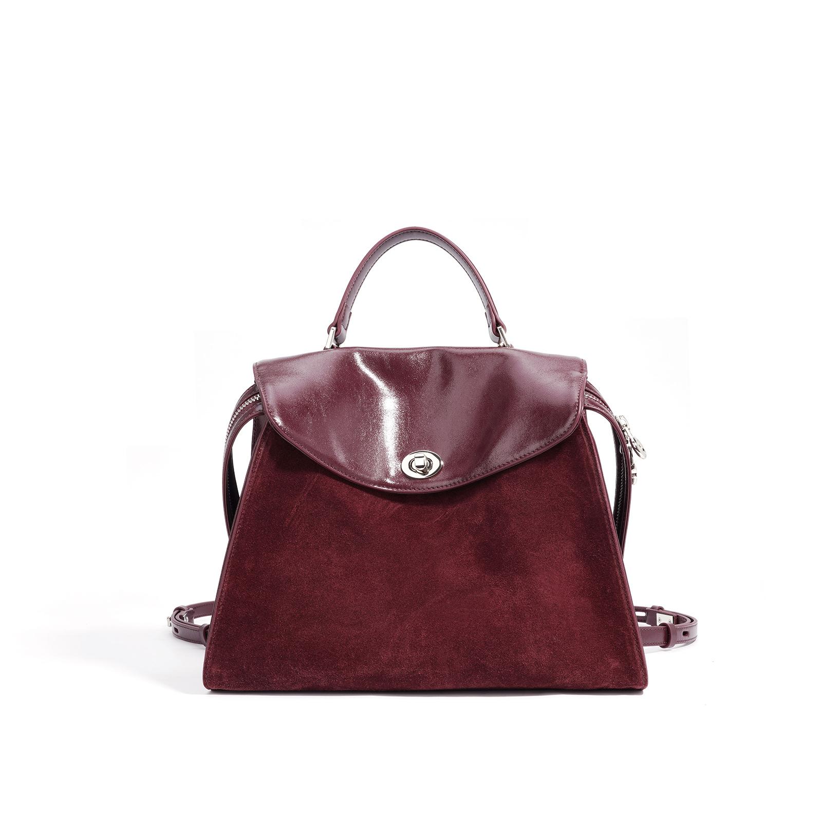 

Премиальный простой нишевый дизайн Большая вместимость Для поездок на работу Универсальный рюкзак Красная женская сумка бордовый