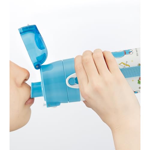 Skater Children's Water Bottle, 2-Way, 420ml (Direct Drinking) or 350ml (Cup Drinking), Sanrio "I'm Doraemon" Design, Small Capacity, Stainless Steel,