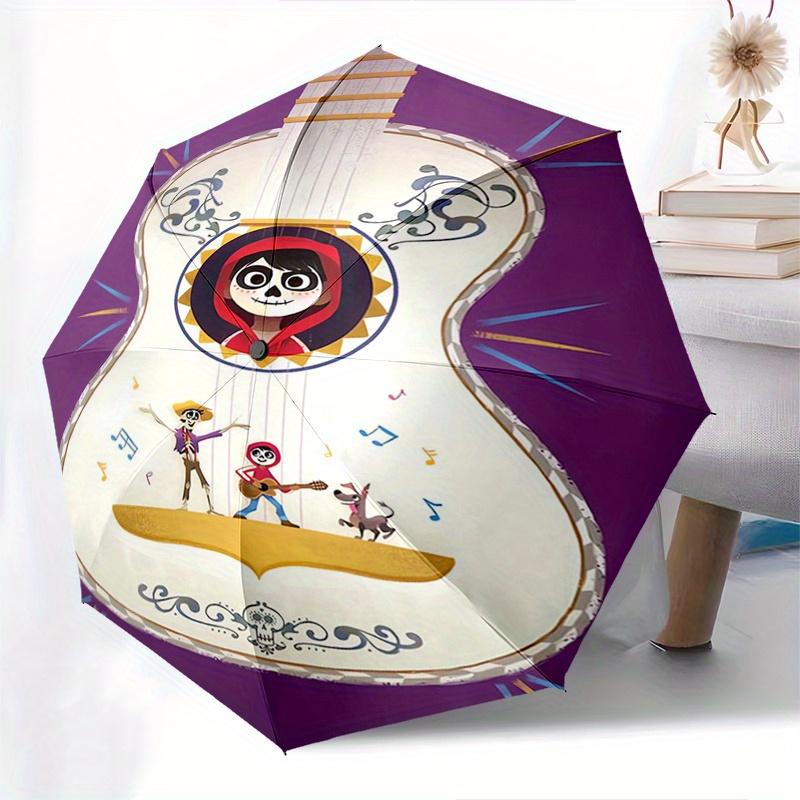 1pc CoCo Automatic Folding Umbrella: Compact 8 Bone Design Cartoon Outdoor Travel Companion, Business Umbrella, Christmas Valentine's Day Bi