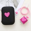 Y2K Cute Solid Color 3D Love Heart + EVA Storage Bag Set Charger For IPhone 11 12 13 14 15 18W-20W Fast Charge Protection Cover
