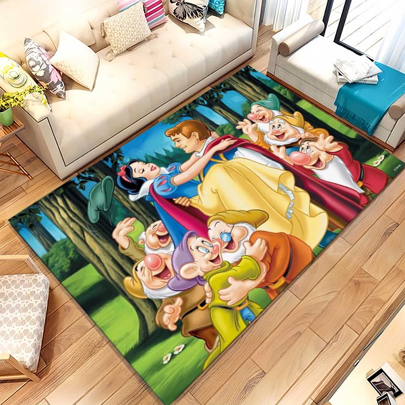 Snow White Princess Cartoon Girl Living Room Non-Slip Area Rug Soft Carpet for Bedroom Kids Playroom Sofa,Home Decor Doormat