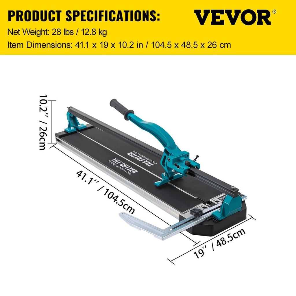 31 Inch Tile Cutter Single Rail Manual Tile Cutter 3/5 In Cap w/Precise Laser Positioning Manual Tile Cutter Tools for Precision Cutting