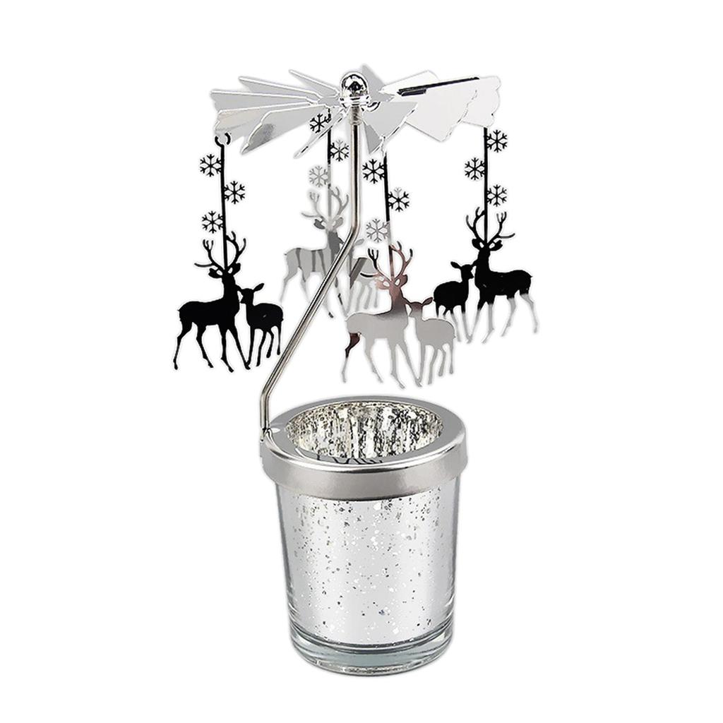 Elegant Rotating Candle Holder for Fireplace Desktop Restaurant Festival Christmas