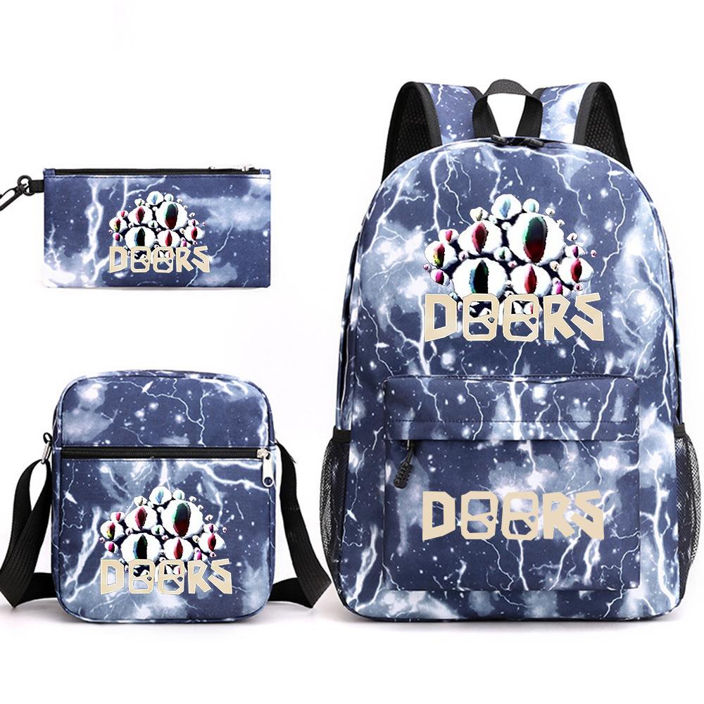 X Three-piece Schoolbag Printed Breathable Practical Backpack Large Capacity Oxford Bag