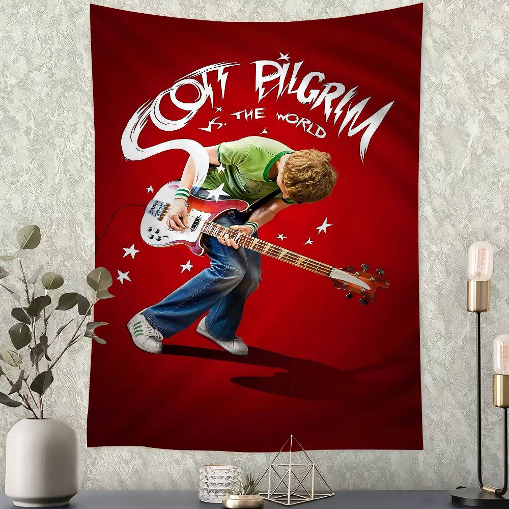 Vintage Film Scott Pilgrim VS The World Buntes Wandbehang Wandbehang Tarot Hippie Wandteppiche Schlafsaal Wandkunst Dekor