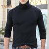 Top a strati da uomo a collo alto protegge il collo dal vento altamente elastico vestibilità slim tinta unita top pullover per sport viaggi ufficio abbigliamento quotidiano