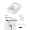 Square Ceramic Wall-Mounted Mini Bathroom Washbasin