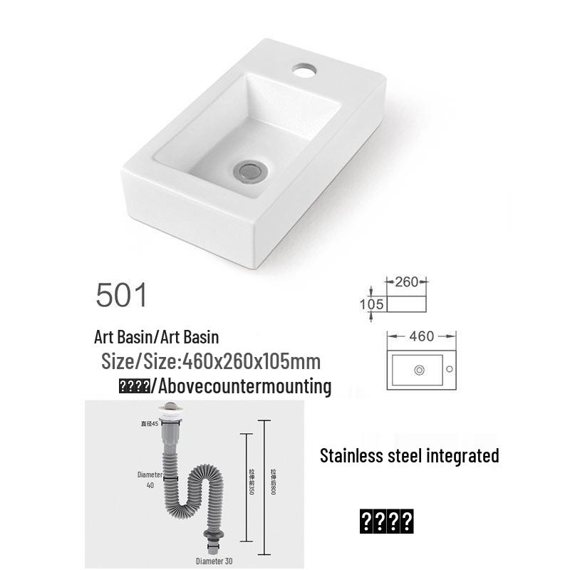 Square Ceramic Wall-Mounted Mini Bathroom Washbasin