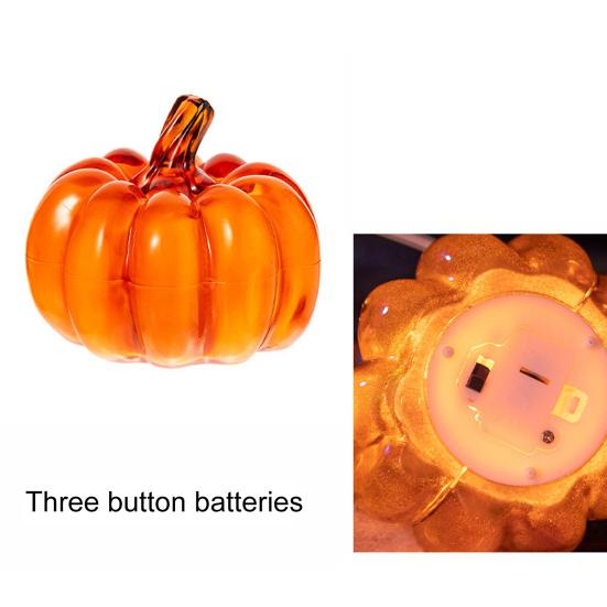 Mini křišťálová dýňová figurka Sběratelská umělá dýně Stolní ozdoba pro podzimní sklizeň Den díkůvzdání Halloween