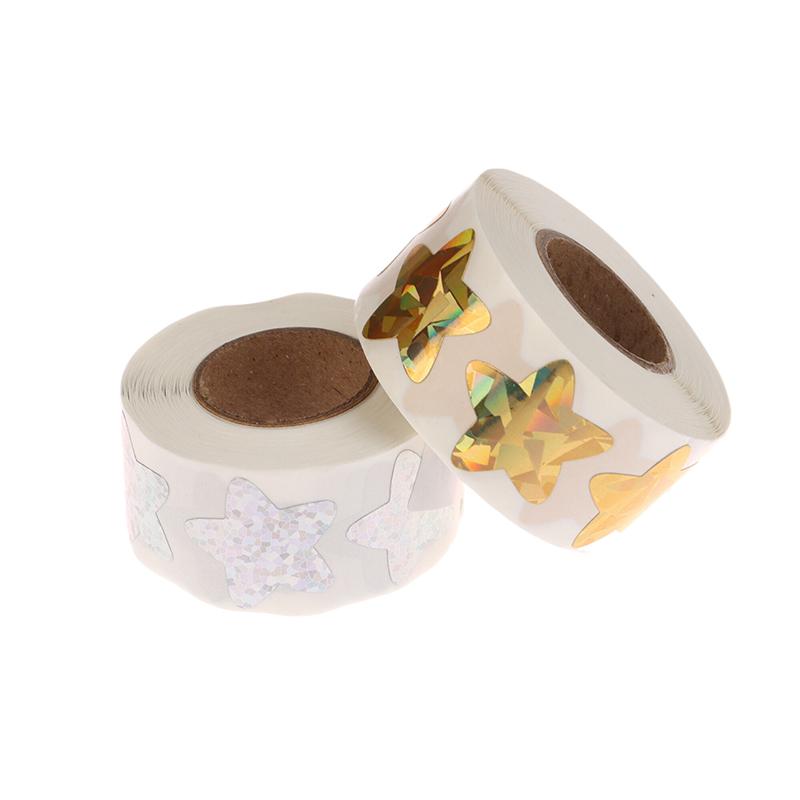 500Pcs Laser Star Stickers Labels Self-Adhesive Sticker Kid Rewards Stickers For Party Activity Gift Business Stationery Sticker