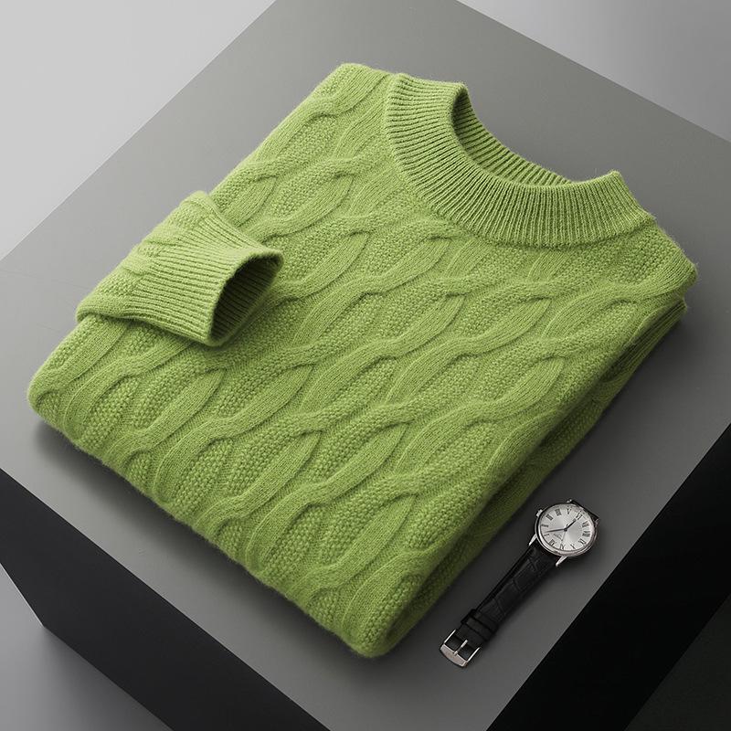 Men`s Thick Wool Cable Knit Pullover