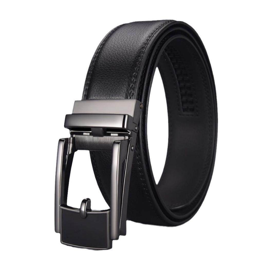 Men'S Premium Leather Belt Automatic Buckle Business Alloy Men'S Belt