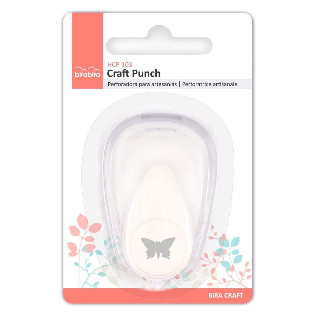 Bira Butterfly 3-Shaped 3/8-Inch Lever Action Craft Punch for Paper Crafts and Scrapbooking