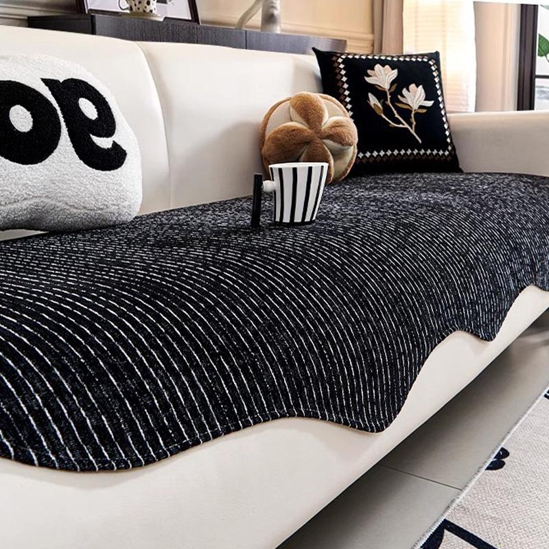 Chenille Fabric Sofa Cushion for Living Room Special Shape Non-slip Couch Cover L Shaped Sofa Towel Seat Pad Protection Cover