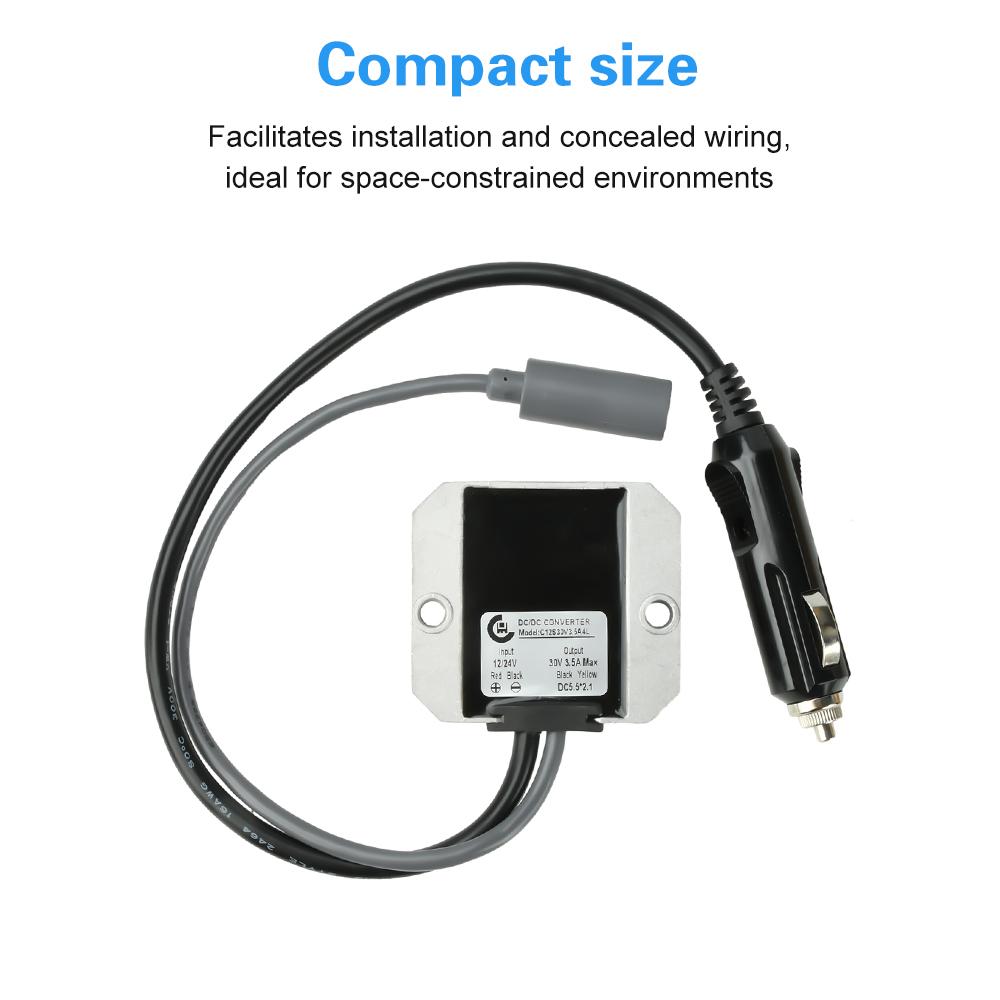 DC12V/24V to 30V 3.5A Mini DC Step-Up Converter with Cigarette Lighter Plug for RVs