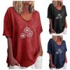 Frauen Mode Lässige Sommer Tops Gedruckt Kurzarm Shirts Rundhals Pullover T Shirts