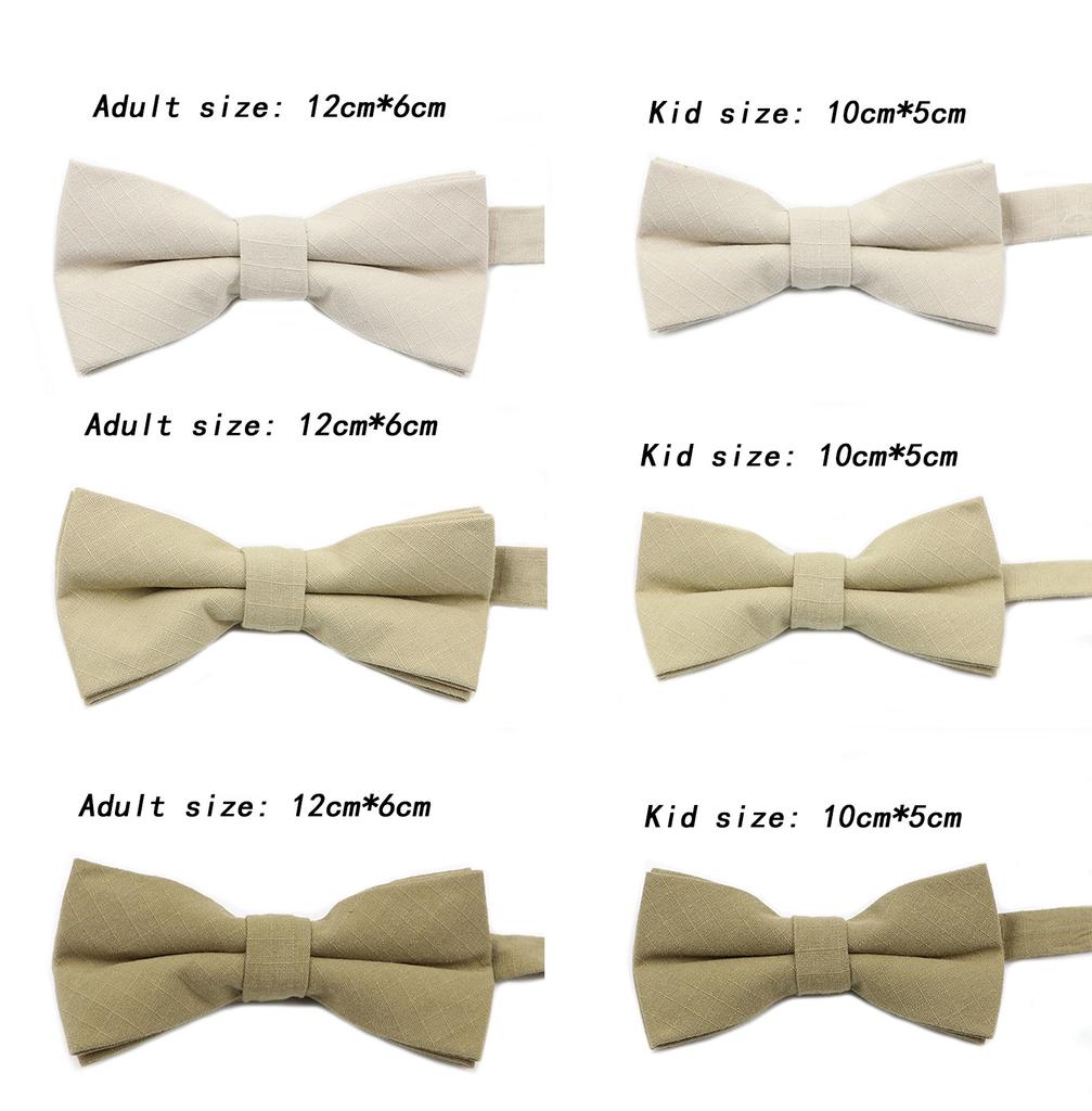 New Color Light Green Pink Peach Solid Cotton Parent-Child Bowtie Sets Kids Pet Men Women Butterfly Daily Cravat Gift Accessory