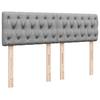 Vidaxl Letto Continentale Con Materasso, Grigio Chiaro, Tessuto, 140X190Cm