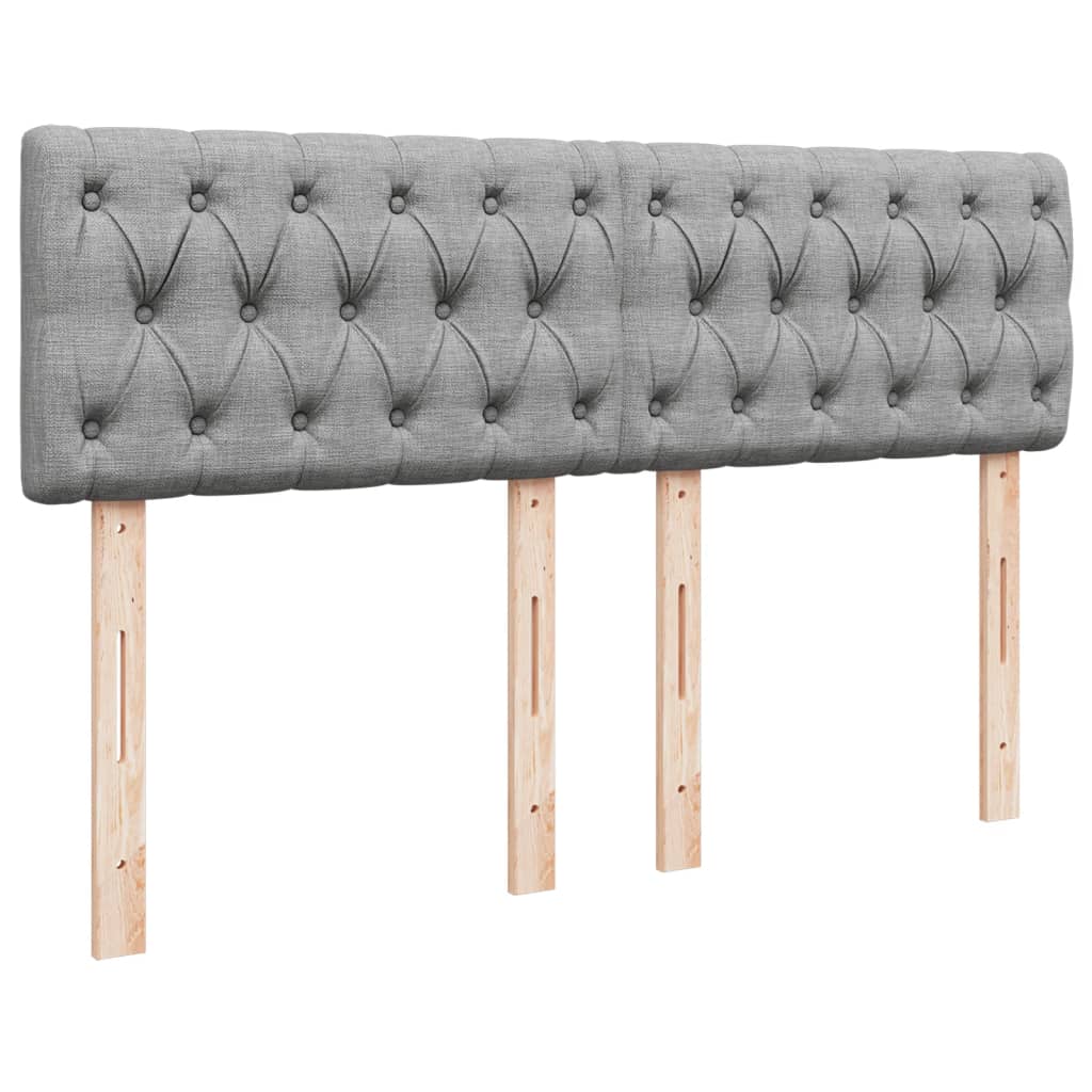 Vidaxl Letto Continentale Con Materasso, Grigio Chiaro, Tessuto, 140X190Cm