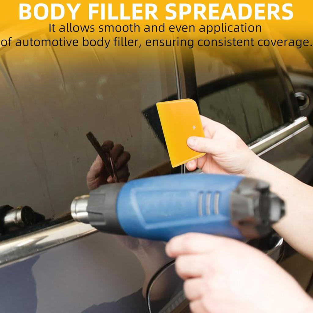 6-Pack Body Filler Spreaders,4/5/6 Inch Plastic Spreader Tool,Reble Auto Body Repair Kit for Automotive Body Fillers Putties Glazes & Caulks