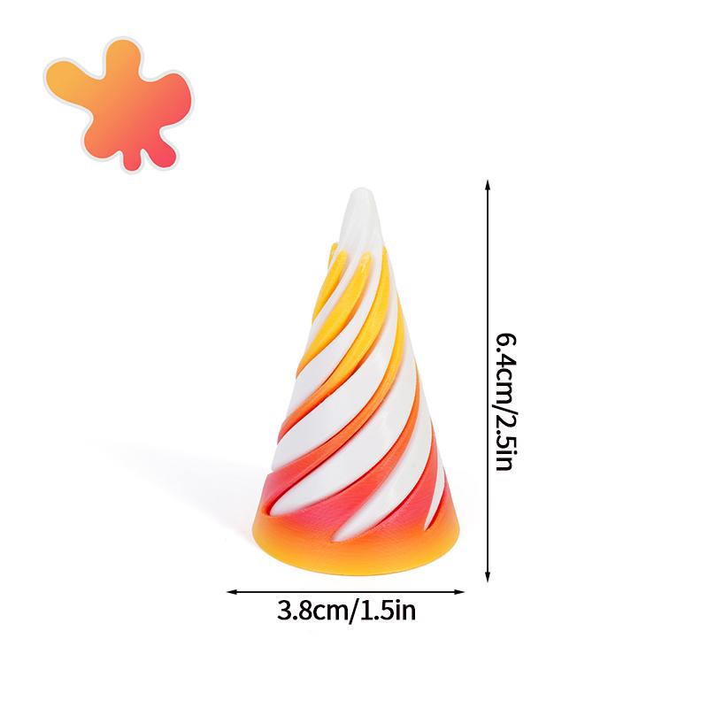 3d Printed Toys Desk Accessories Three-dimensional Pyramid Printed Spiral Cone Helix Screw Rotating Stress Relieving Spiral Cone