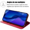Case for iPhone 17 Pro - BOOLING - Wallet Case Anti-Scratch Shockproof PU Leather Red