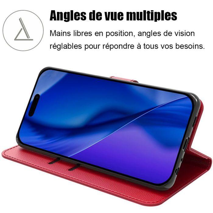 Case for iPhone 17 Pro - BOOLING - Wallet Case Anti-Scratch Shockproof PU Leather Red