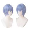 Cosplay Second Rei Halloween Event Wig 3 Bonus Special and Memo Pad Included Heat-resistant Wig, Castle, Ayanami, + Items, Net, Hairpin, (blue)