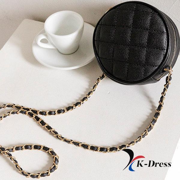 Circle Chain Quilted Mini Crossbody Bag (2 Colors)