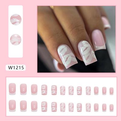 French Minimalist Mid ,length European And American Sexy Lip Manicure False Nails