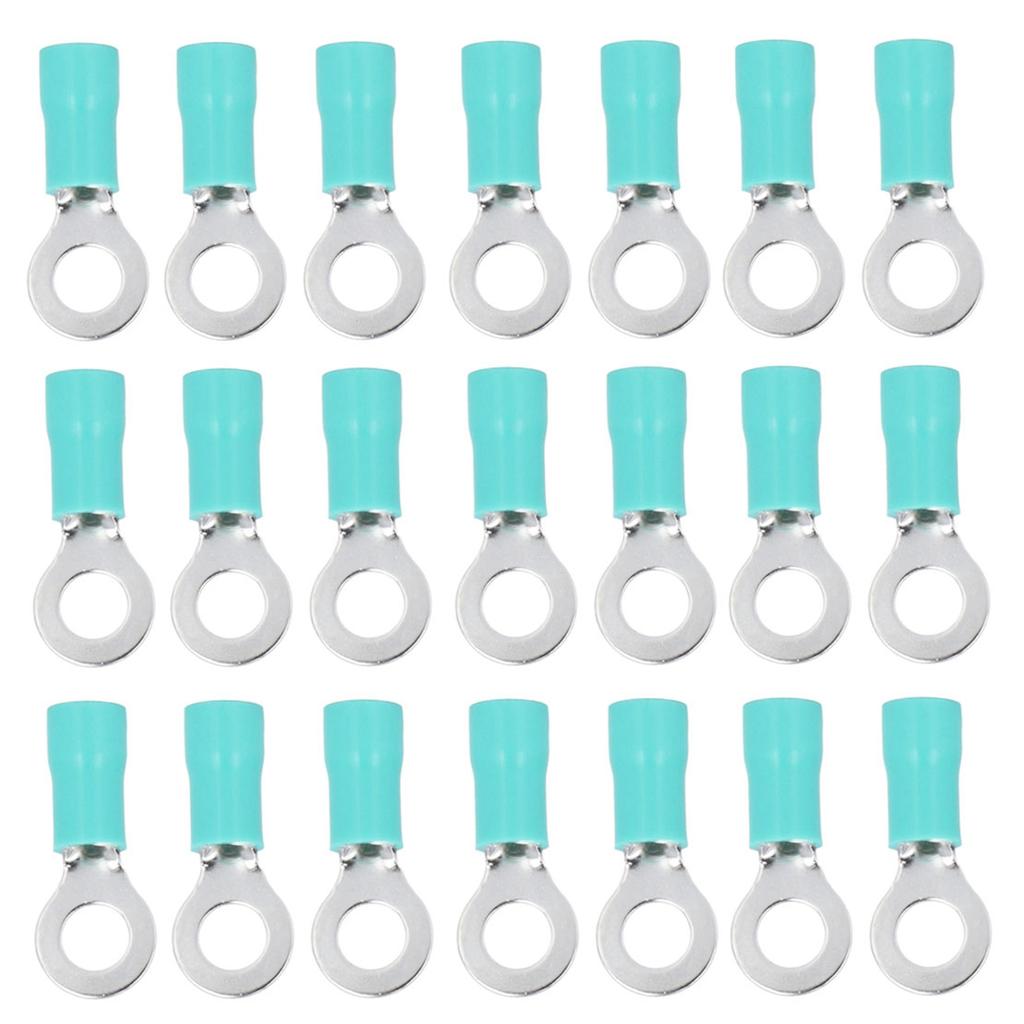 100PCS Pre Insulated Terminal Ring Copper Crimp Connectors for AWG12?10 Electrical Wire RV5.5?6
