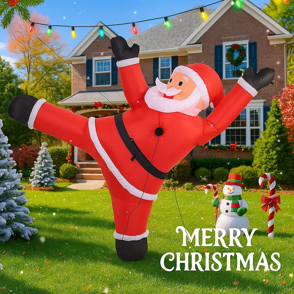 6.23FT Inflatable Toy Climb Santa Claus Xmas for Yard Lawn Party Decoration with LED Light Christmas Home Supplie Ornament Gift