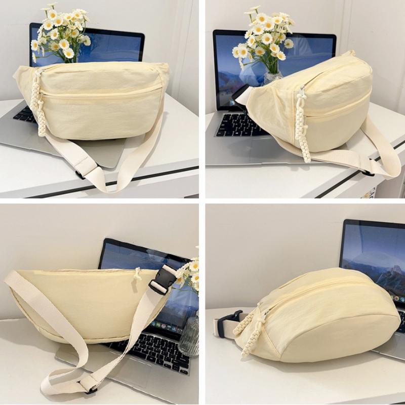 Lässige Sport Damen Nyl Schultertaschen Student Tragbar Damen Umhängetasche Brusttasche Einfarbig Femlae Hüfttaschen Geldbörse