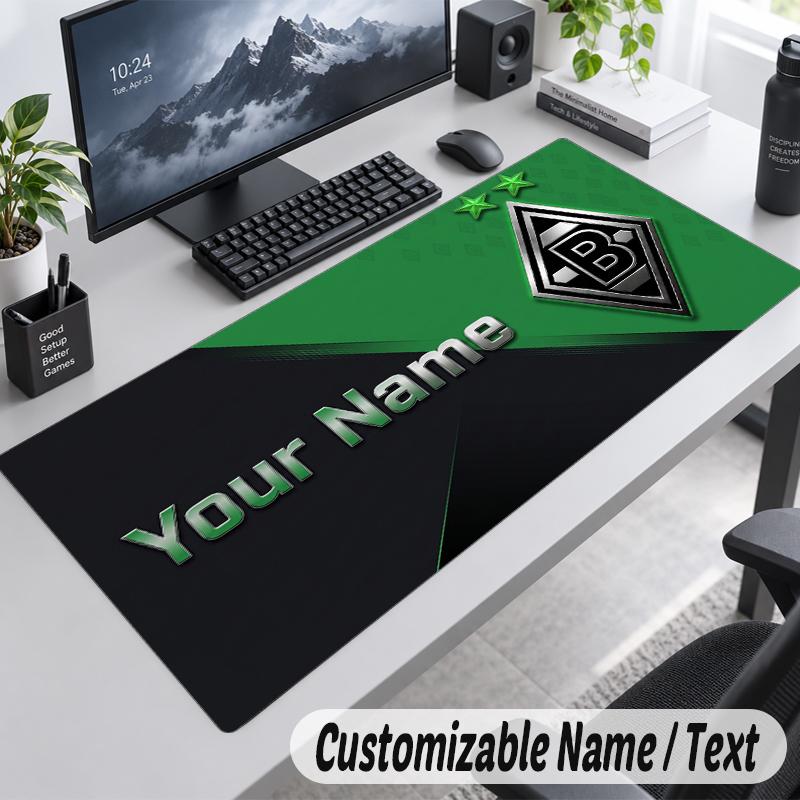 Custom Name Text Mouse Pad Borussia Mönchengladbach Personalized Desk Pad For Work And Gaming