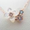 [Used] K10PG Diamond Flower Necklace/j12-14
