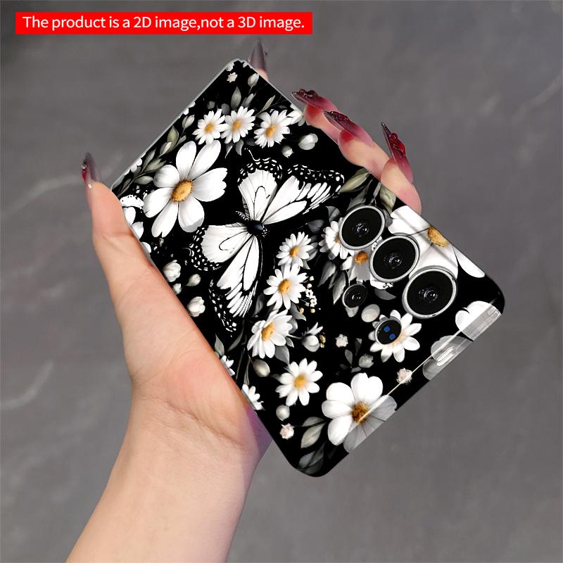2DFlat Samsung phone case Black & White Butterfly Floral Phone Case Applicable to Galaxy S22 S23 S24 S25ULTRA S26 A12 A13 A14 A15 A16