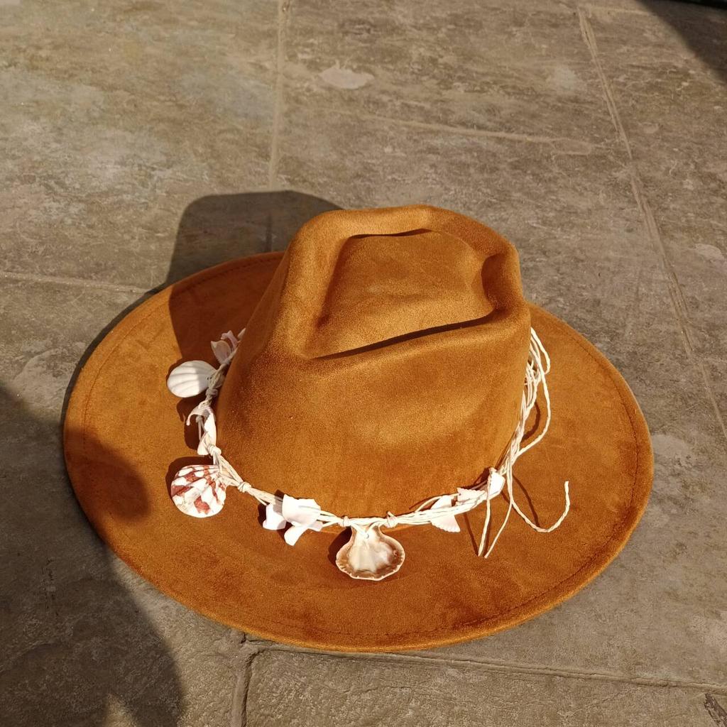 Vegan Suede Arrow-shaped Cap Women's Hat with Variousaccessoriesmen'sfedora Distressed Suede Hat Bohemianstylehat Men'sstraw Hat