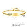 Stainless Steel Personalized Custom Name Date Pattern Bracelets for Little Girls Boys NK Chain Bear Cat Head Bracelet Gifts