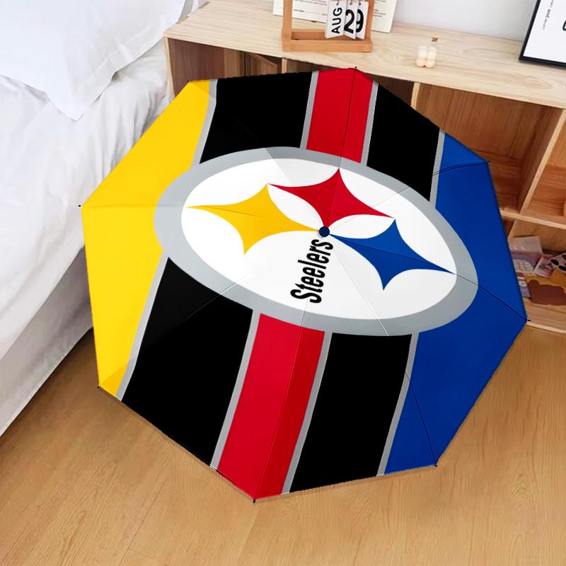 Pittsburgh Steelers  Umbrella Folding umbrella, automatic umbrella 8-Frame for Travel, camping Use Gift for Halloween Christmas