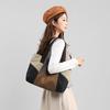 Damen Patchwork Handtasche - Vintage Gespleißte Canvas Tote mit Obergriff & Crossbody-Funktion