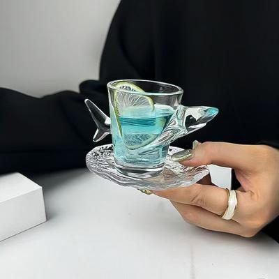 50ML Snapsglas För Whiskey Likör Vodka Djur Haj Sköldpadda Isbjörn 3D Relief Glasmugg Med Fat